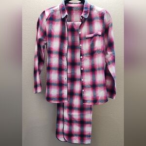 Girls Gap Pink Plaid Pajama set